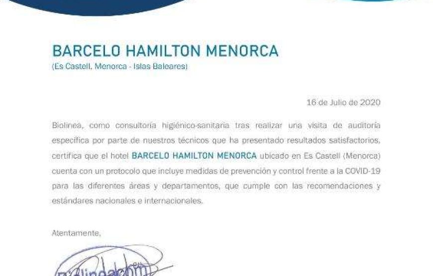 Hotel Barceló Hamilton Menorca